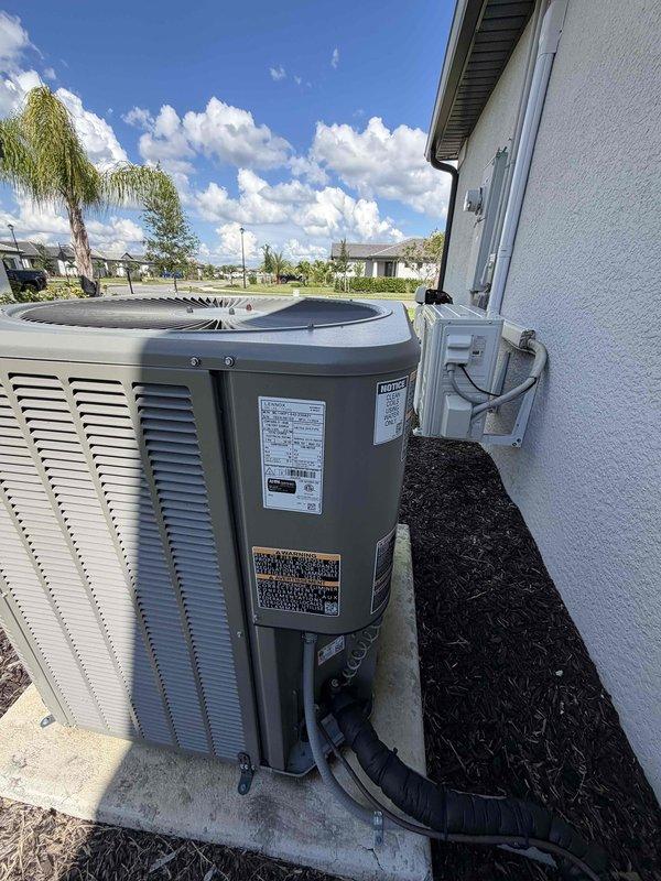 Performed the first of four scheduled preventive maintenance visits under the 2-year Catalyst membership, inspecting the outdoor condenser unit and the indoor air handler. Inspected the condenser, disconnect, refrigerant line set, and condensate drain, with no frost, ice, rust, or damage observed. Inspected the blower wheel and found a heavy accumulation of fine dust and grime across the blades, a condition that reduces airflow and system efficiency.