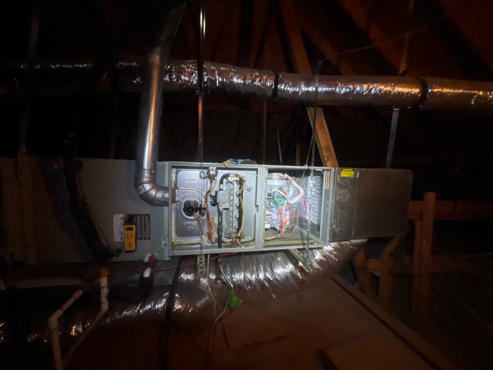 Doing a heating maintenance on a trane unit