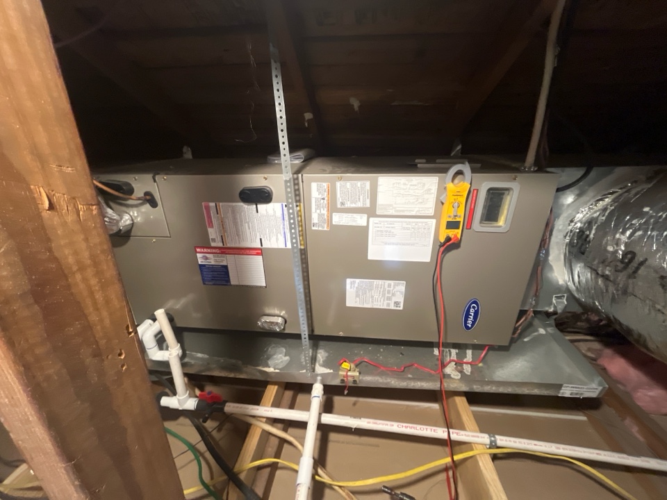 Doing a maintenance on a carrier air handler 