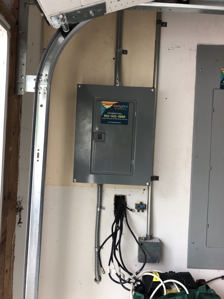 Installed sub panel for generator 