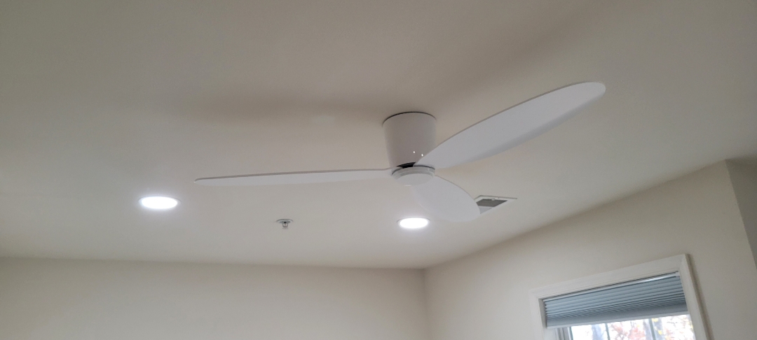 Stella Electric installs fan and 12 wafer lights in Edgewater.