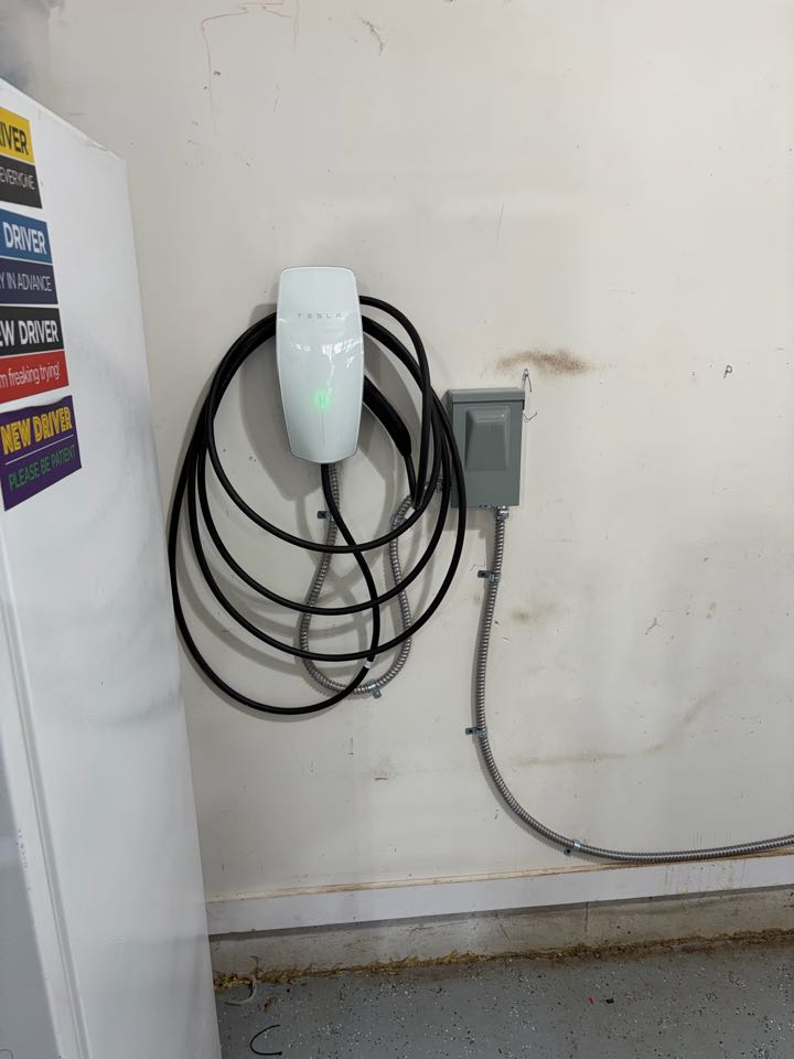 Customer in Millersville need Tesla ev charger install. Stella electric installed Tesla ev charger in Millersville Md.