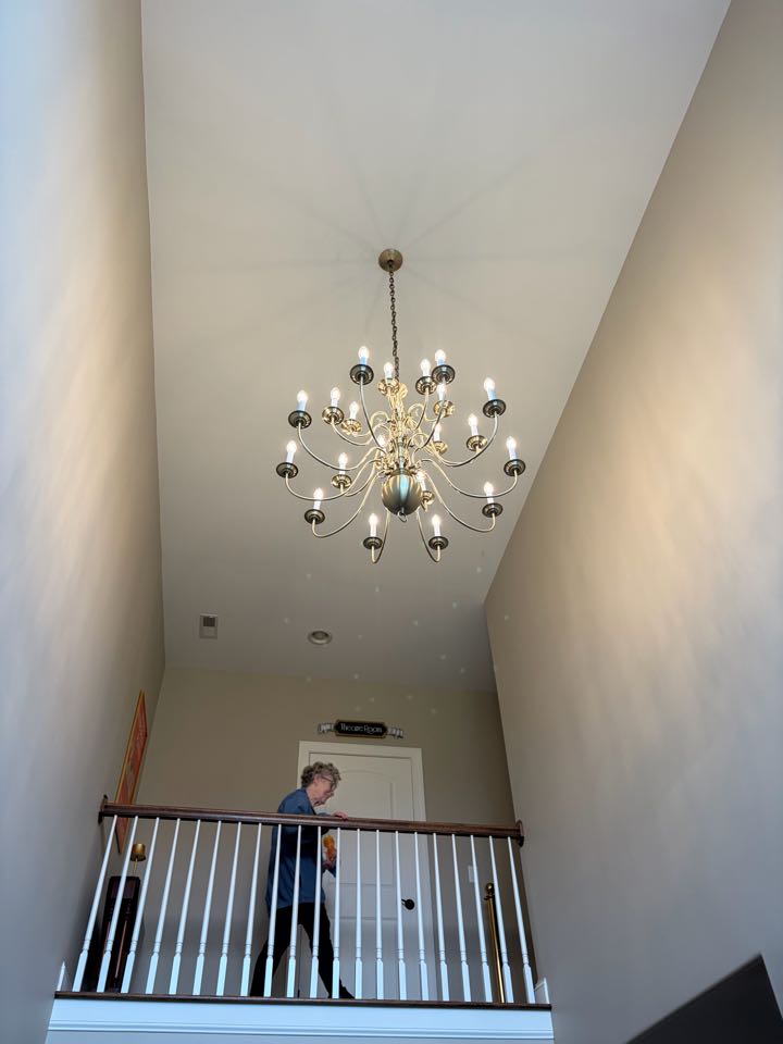 Customer needs chandelier install in Sykesville Md. Stella electric installed chandelier in Sykesville Md 