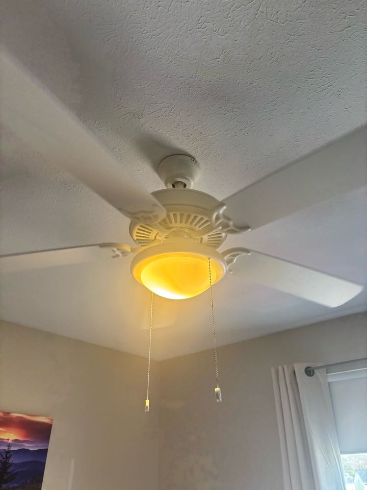 Customer has  a faulty ceiling fan and a faulty dimmer switch in Arnold MD. Stella electric installed a new ceiling fan and a new dimmer switch in Arnold MD.