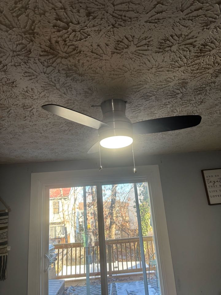 Customer wants to replace 2 ceiling fans in Nottingham MD. Stella Electric installed 2 new ceiling fans in Nottingham MD.