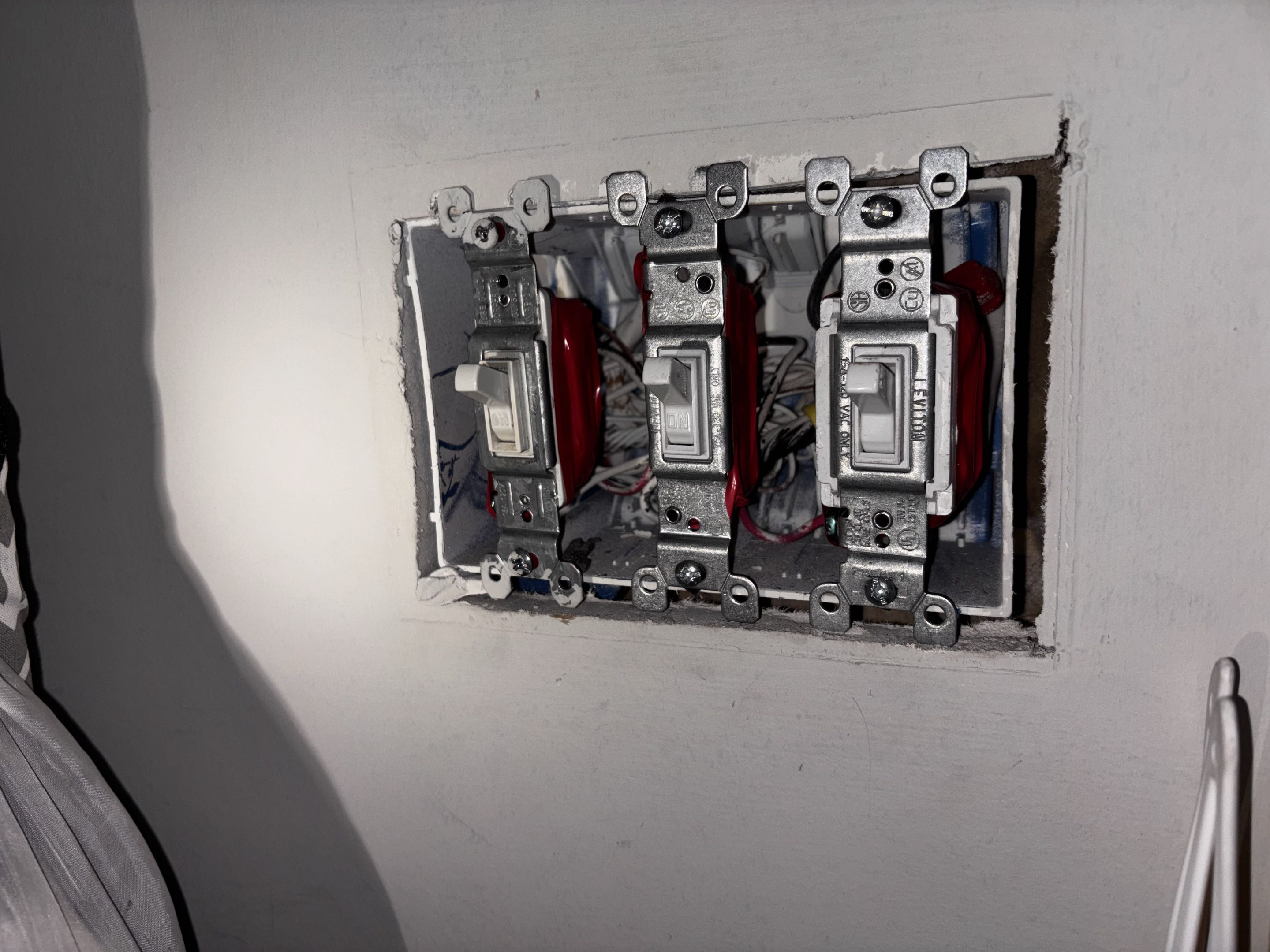 Customer has 2 switches damaged in Perry Hall MD. Stella Electric install 2 new switches in Perry Hall MD. 