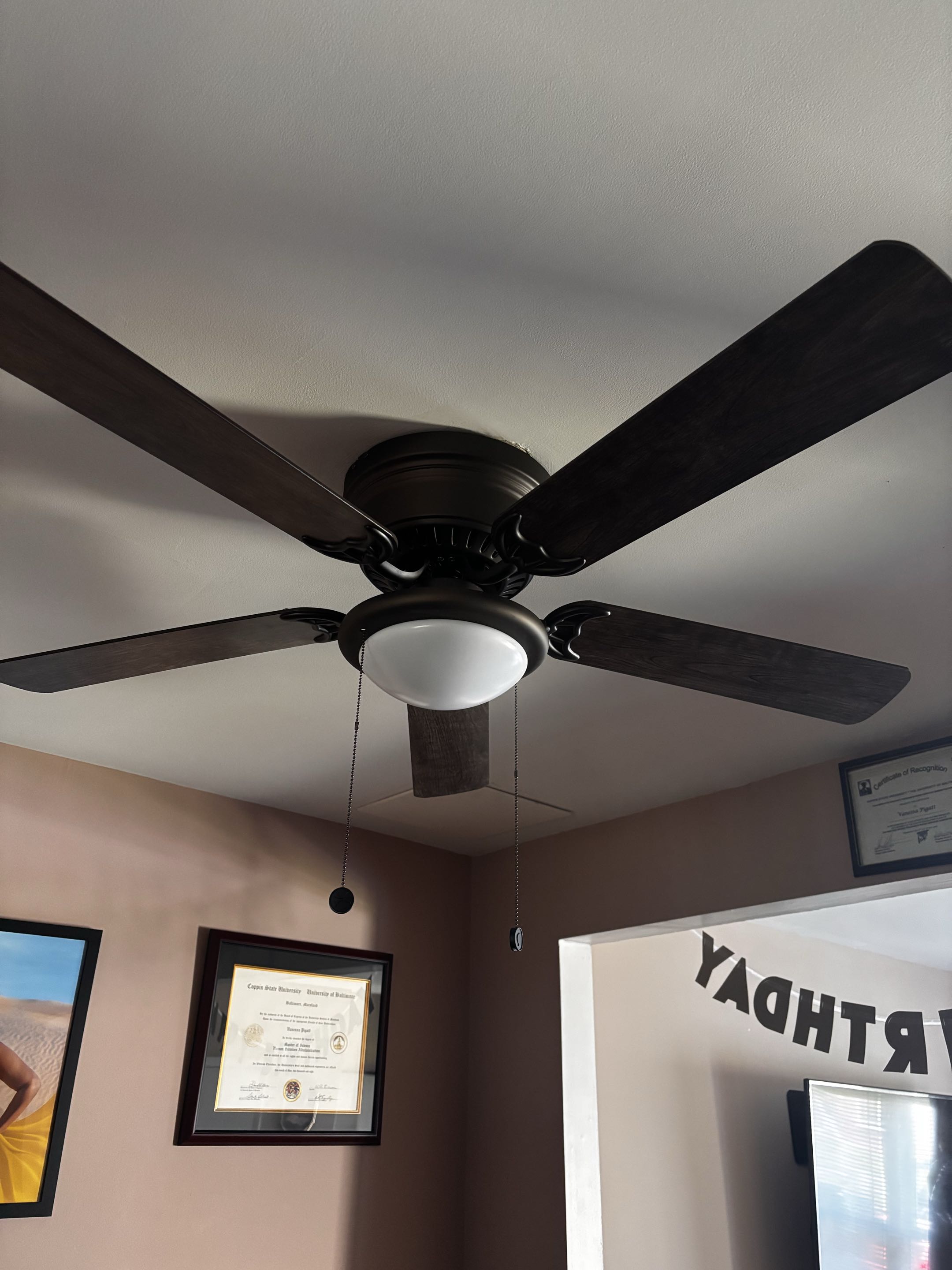 Customer has 3 ceiling fan that are not working properly in Rosedale MD. Stella Electric installed 3 new ceiling fans in Rosedale MD. 
