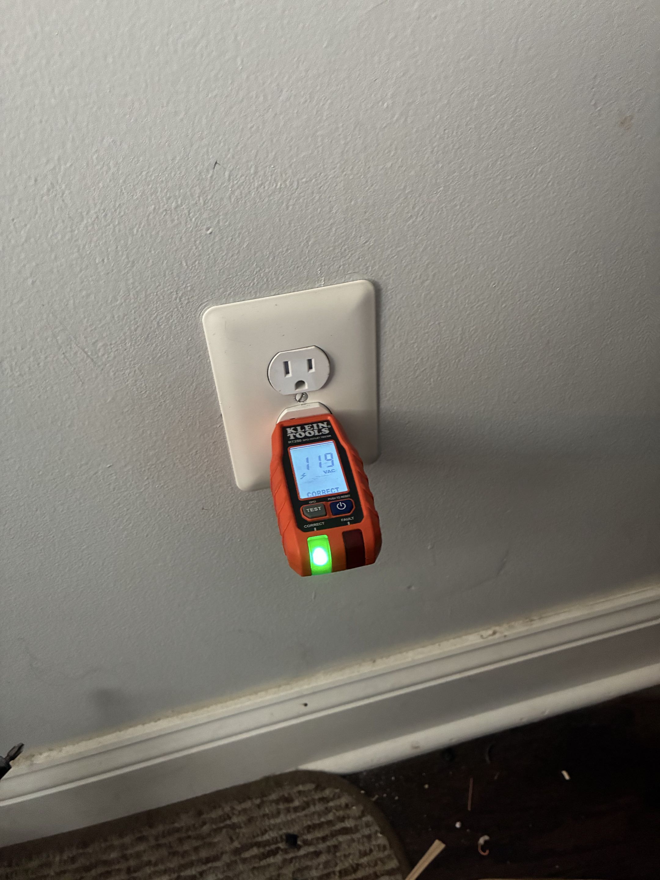 Customer has damage receptacle in the family room in Arnold MD. Stella Electric installed new receptacle in the family room in Arnold MD.