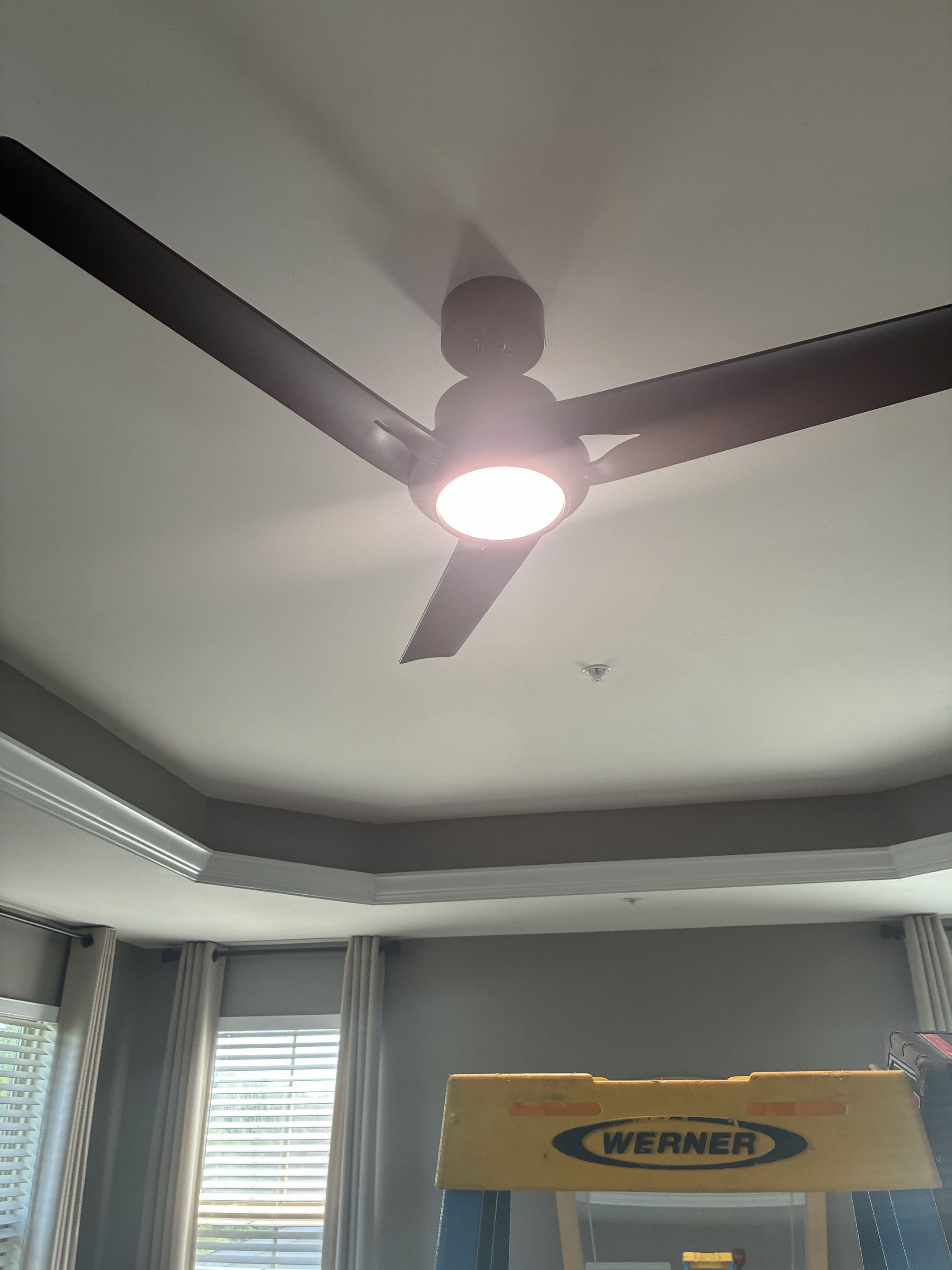 Customer wants to installed new ceiling fan and exterior light in White Marsh MD.Stella Electric installed new ceiling fan and new exterior light in white marsh MD.