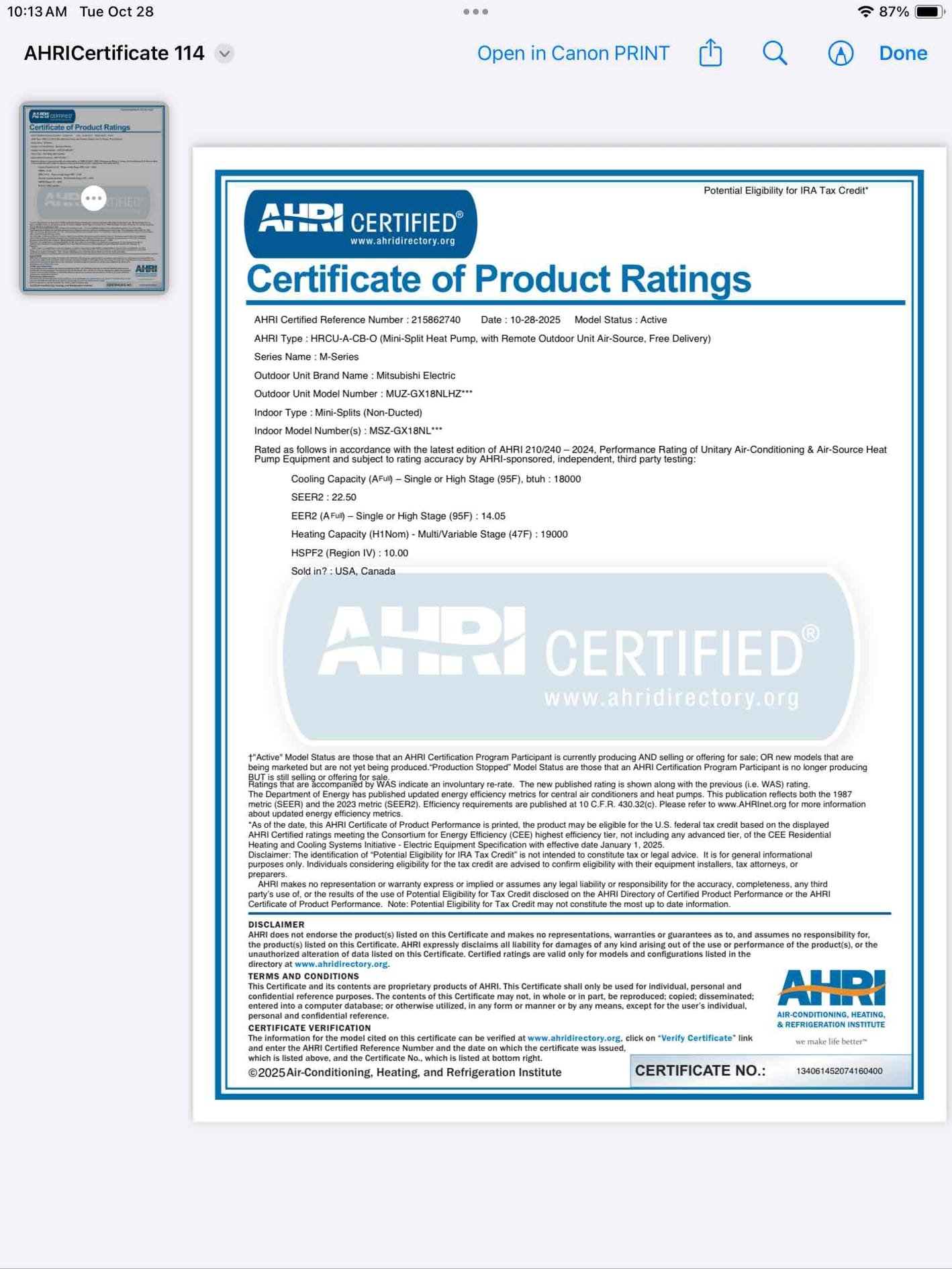 Ductless heat pump system quote