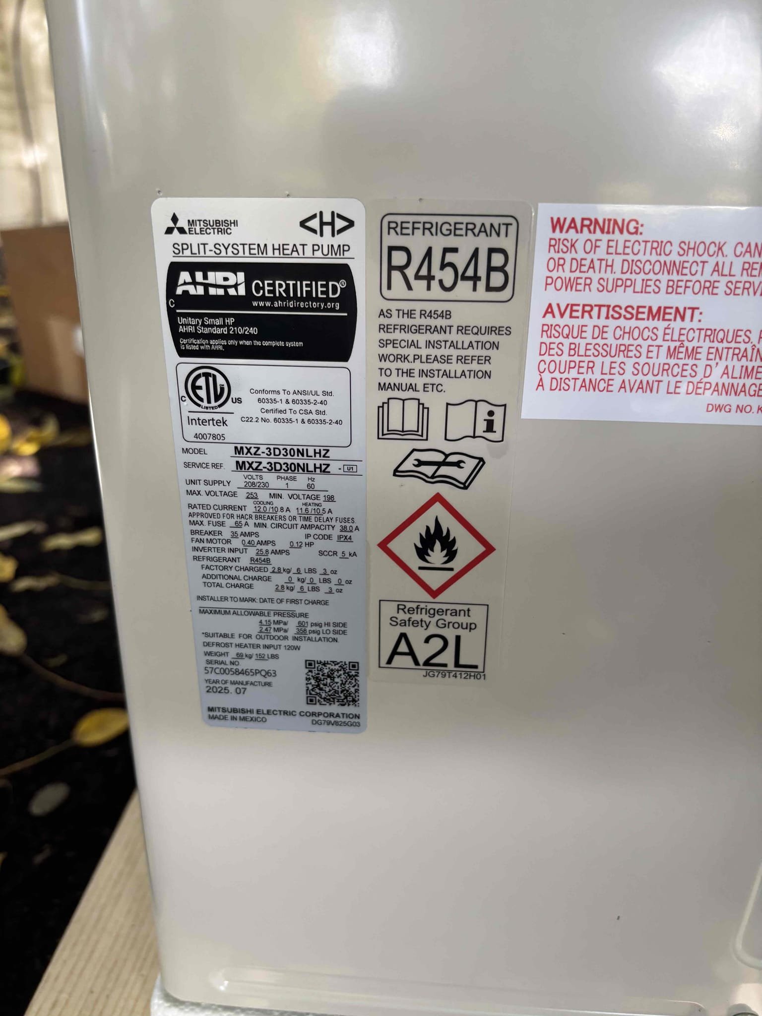 Ductless heat pump installation