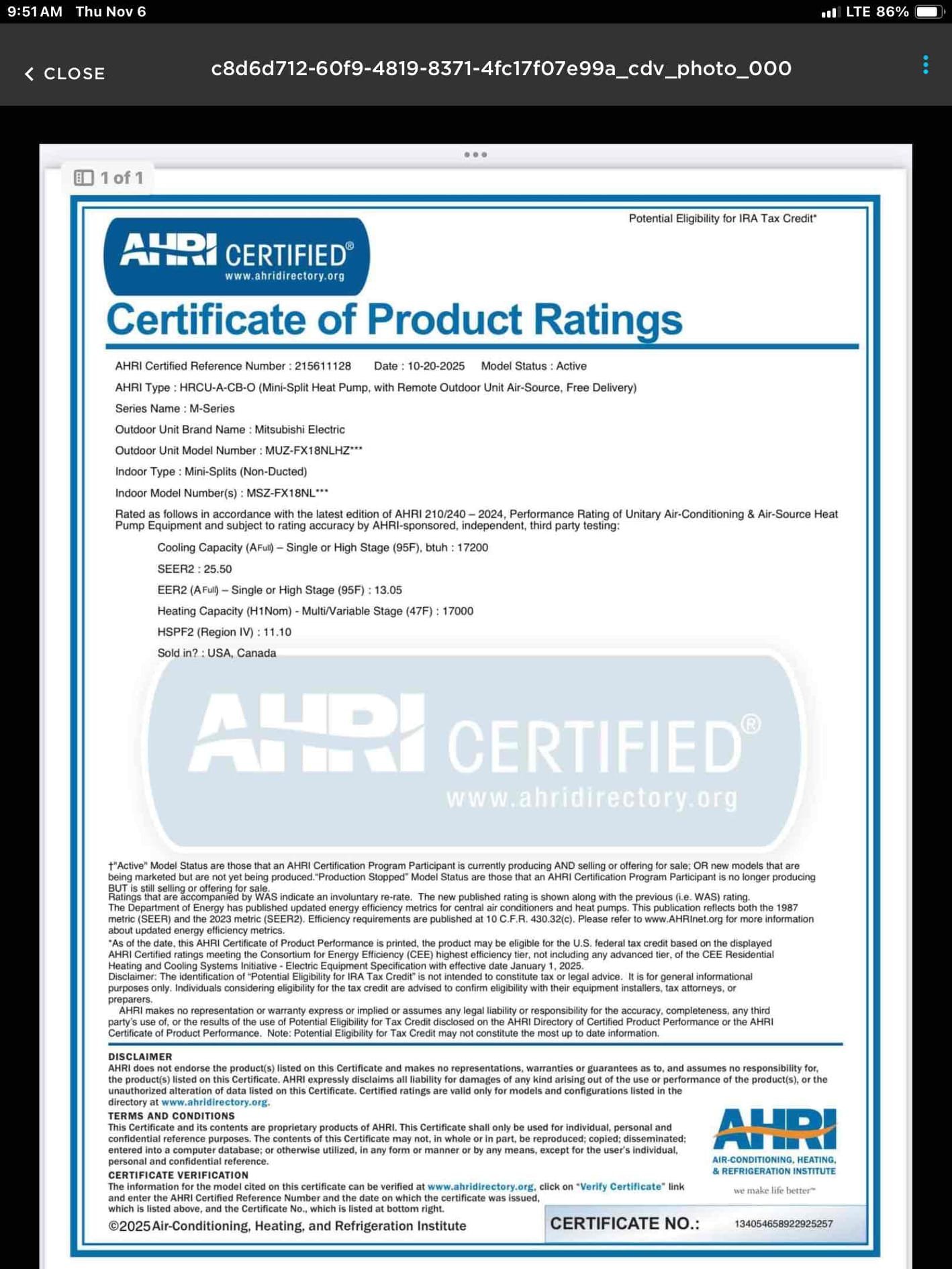 Ductless heat pump quote