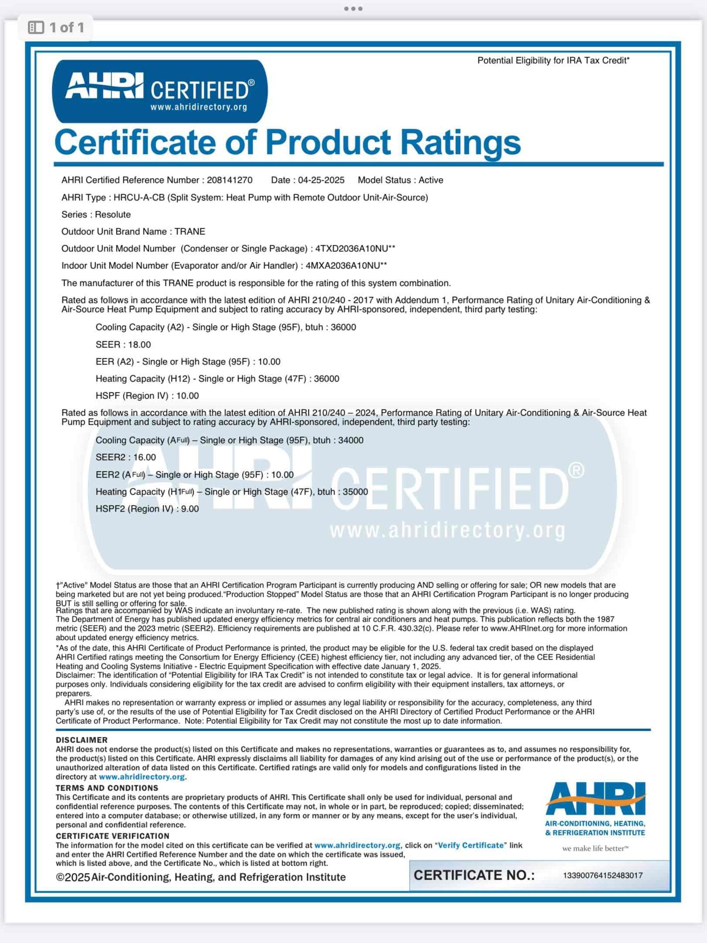 Heat Pump system quote