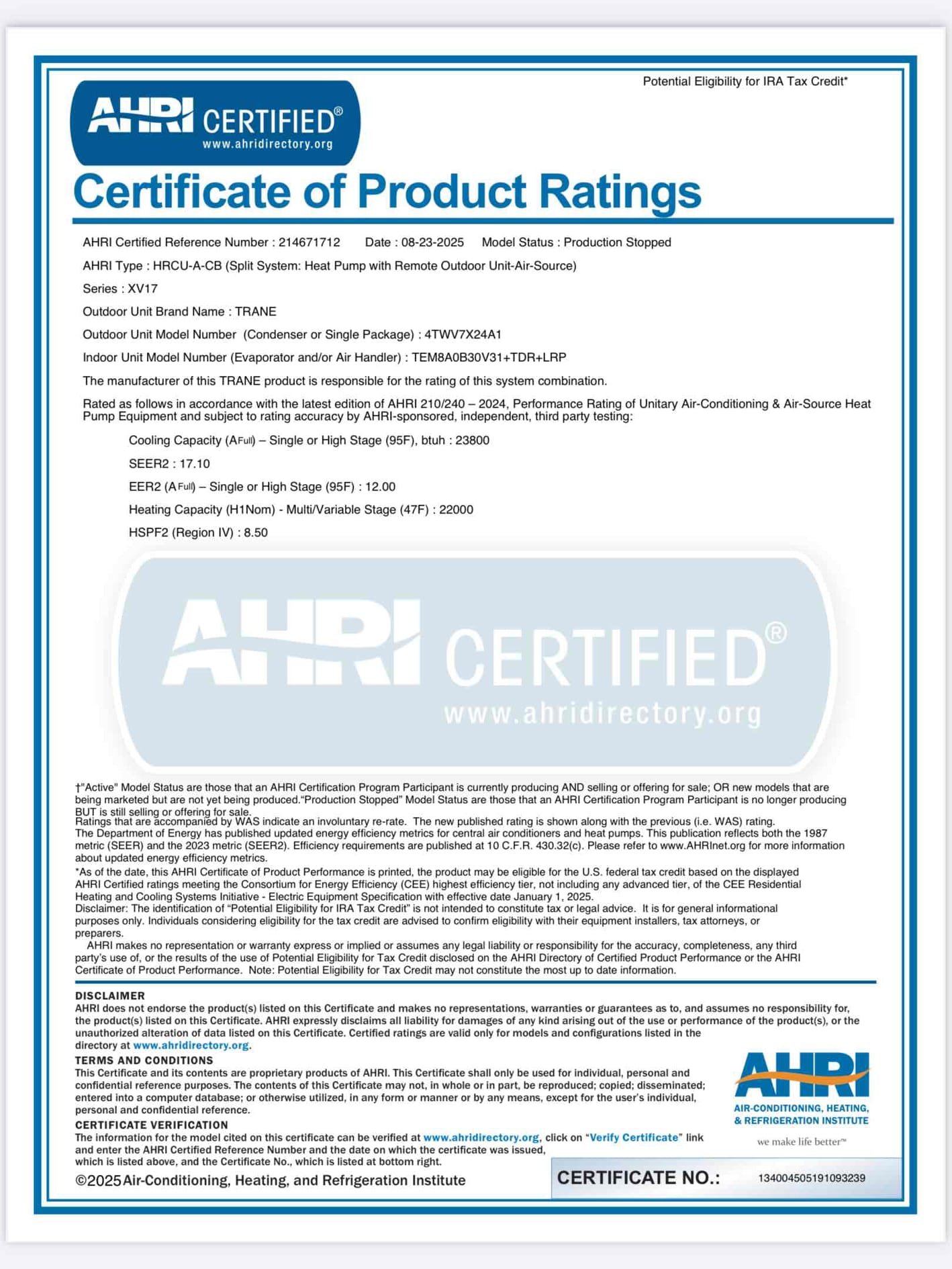 Heat pump system quote