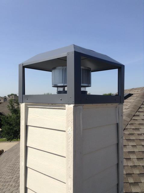 Installing a custom Stevenson chimney cap, storm collar and spark arrestor