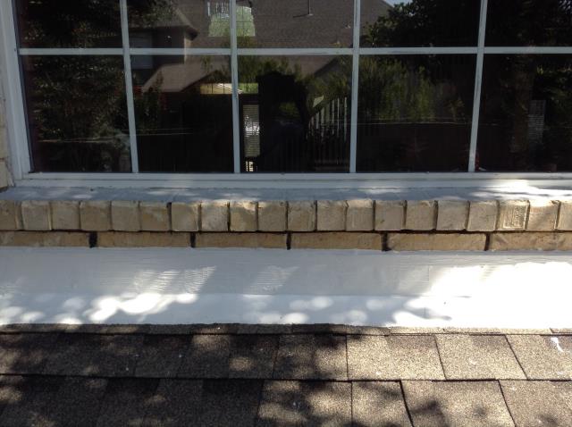 Completing flash and seal, crown coat, waterproofing and sealing a hole in chase