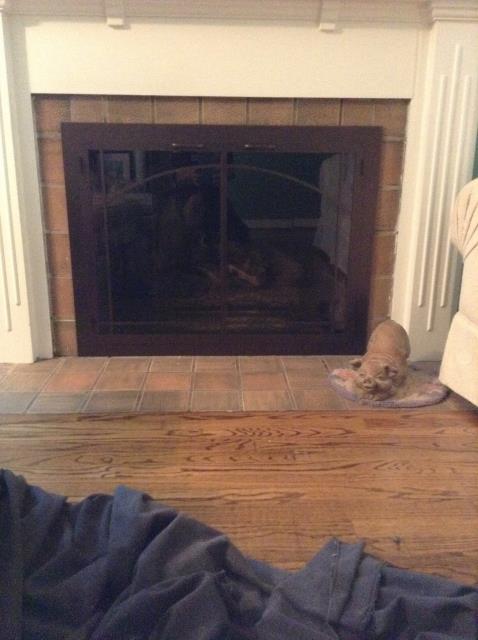 Installing Steel Carolina rectangle glass doors with Sunrise window pane for Masonry fireplace,