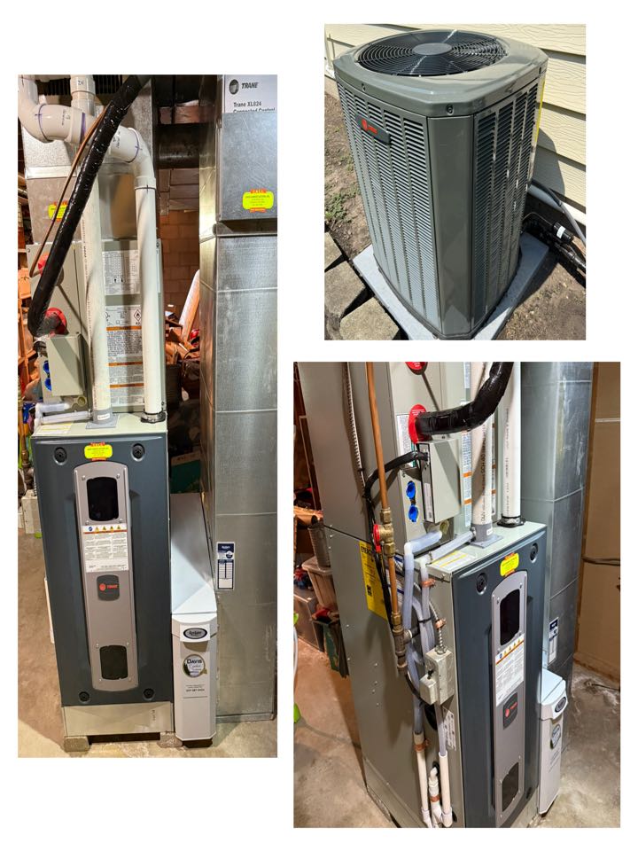 Installed new Trane Furnace, AC Condenser and Cased Coil