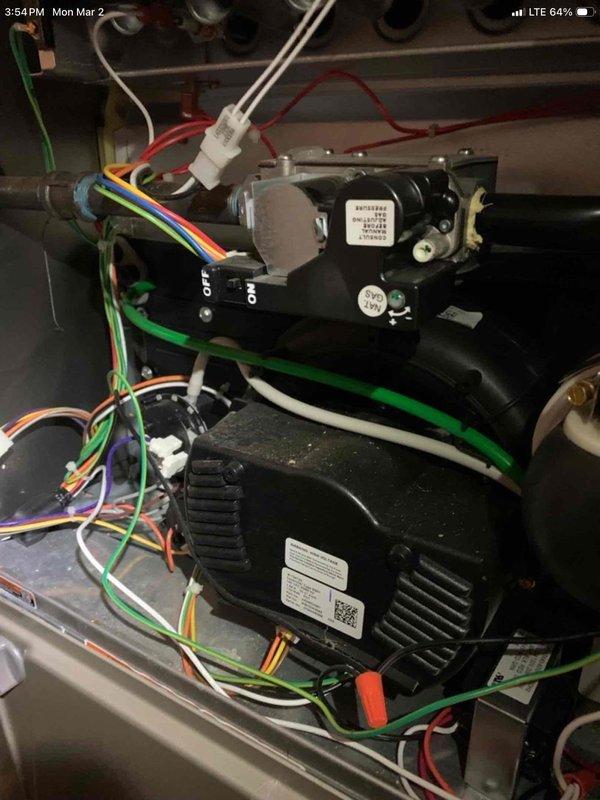 Responded to limit lockout issue on a 2-year-old system that has persisted since installation. Inspected electrical components and wiring connections at the control board, confirming proper function. Verified thermostat operation showing correct temperature readings and confirmed the "LIMIT LOCKOUT" error message. Resolved the recurring issue by adjusting the limit switch settings to prevent future lockouts.