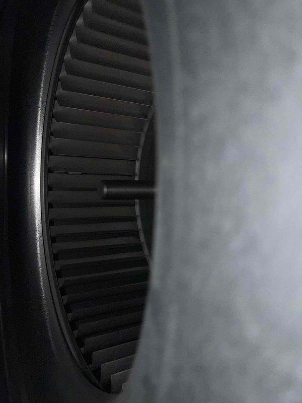 Performed routine cooling maintenance on a 2-year-old Lennox HVAC system. Inspected blower wheel assembly and measured electrical current draw (0.75A) with digital multimeter to verify proper motor operation. System was confirmed to be functioning properly with all parameters within normal operating ranges.