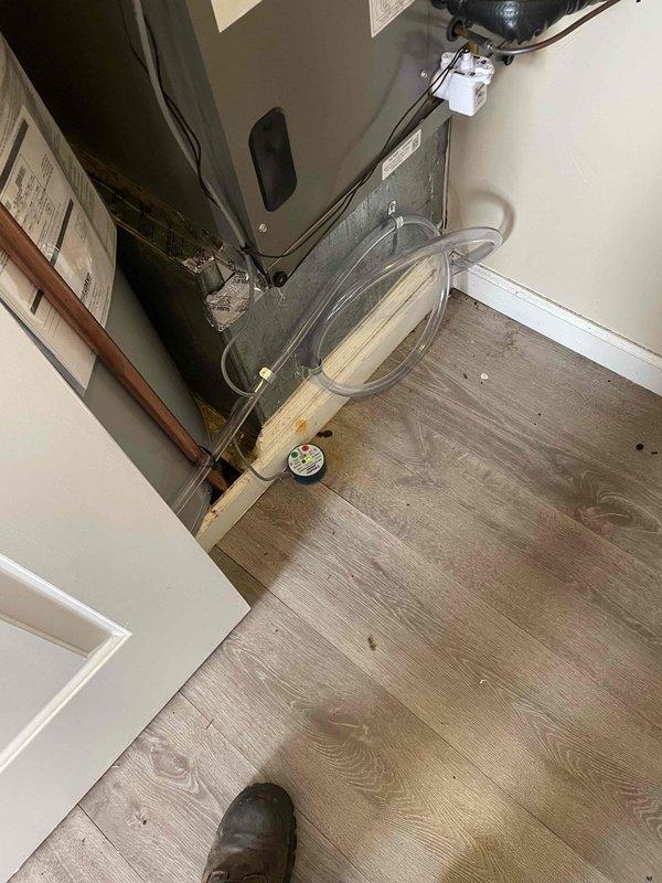 Replaced defective RDS board on Lennox system as part of follow-up service. Rerouted high voltage wiring to improve safety and relocated water safety switch to proper position. Retained original parts for warranty purposes and documented installation with photos of equipment area and internal components.