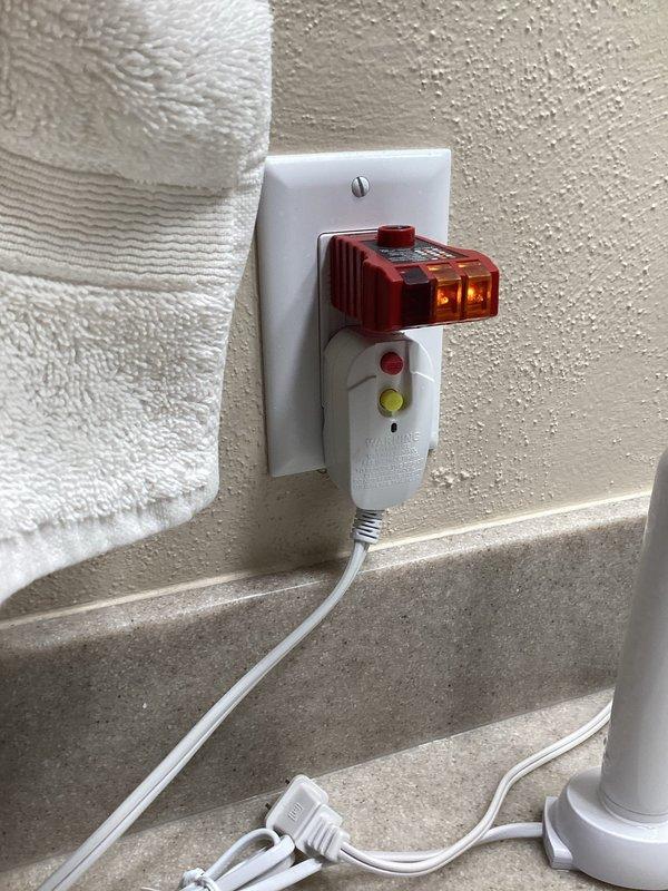 Performed complimentary electrical inspection under member promotion. Examined main electrical panel, noting properly labeled circuit breakers and appropriate wiring configuration between joists. Tested receptacles using GFCI/outlet analyzer, confirming proper grounding and circuit protection functionality. No immediate safety hazards identified during this routine preventative maintenance audit.