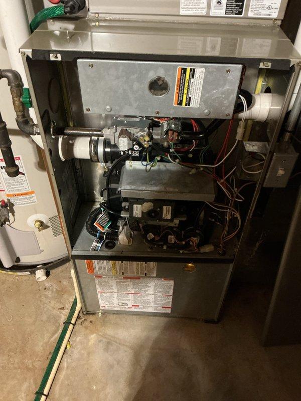 Responded to no-cooling call where customer reported no airflow. Inspection revealed clogged air filter with significant dust buildup restricting proper airflow to the system. Replaced filter, restored normal system operation, and verified proper cooling function.