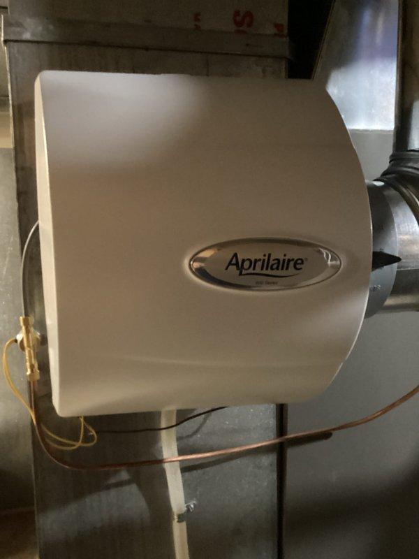 Performed annual heating maintenance on dual-system setup consisting of 2-year-old Ruud and 21-year-old Amana units. Inspected and verified proper operation of the Aprilaire whole-home humidifier with intact water line connections. Both heating systems were functioning correctly at time of service with no operational issues detected.