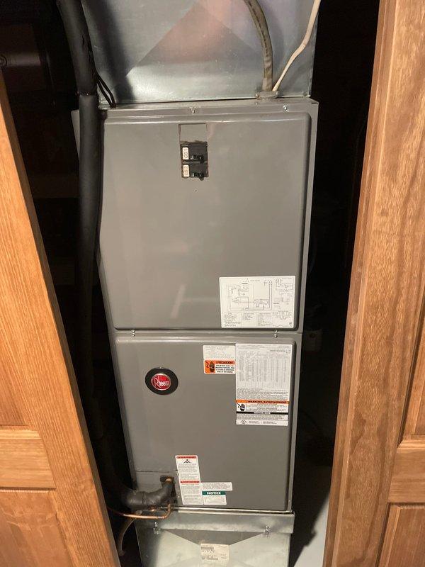 Responded to service call regarding furnace continuing to operate despite being turned off. Inspected Rheem furnace unit in basement and examined electrical panel connections. Identified faulty relay in control board causing continuous operation regardless of thermostat settings. Replaced defective relay component and verified proper system cycling through multiple on/off tests to ensure furnace now responds correctly to thermostat commands.