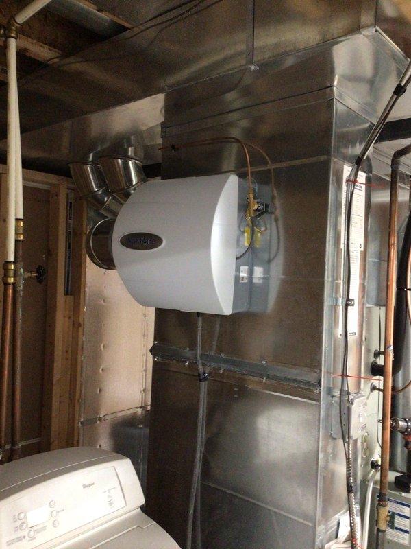 Successfully installed a new 600M humidifier on the existing HVAC system as requested. The unit was properly mounted to the ductwork of the furnace system and all connections were completed. Old humidifier components were removed and properly disposed of per service instructions.