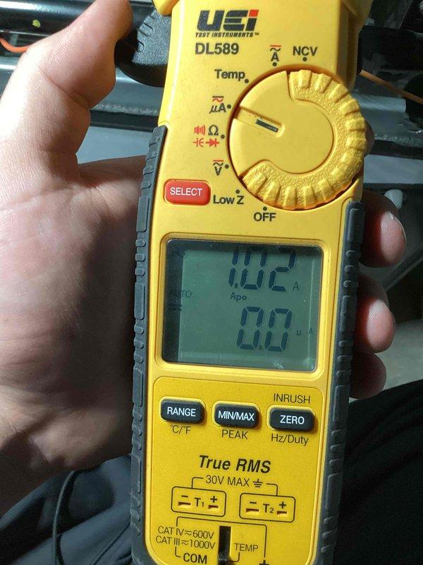 Responded to service call for 6-year-old furnace blowing cold air with thermostat error messages. Performed electrical diagnostics using True RMS multimeter, measuring amperage draw on blower motor (10.2A). Inspected internal wiring connections and components, which appeared properly connected with no visible damage or anomalies. Restored proper heating operation and cleared thermostat error codes.