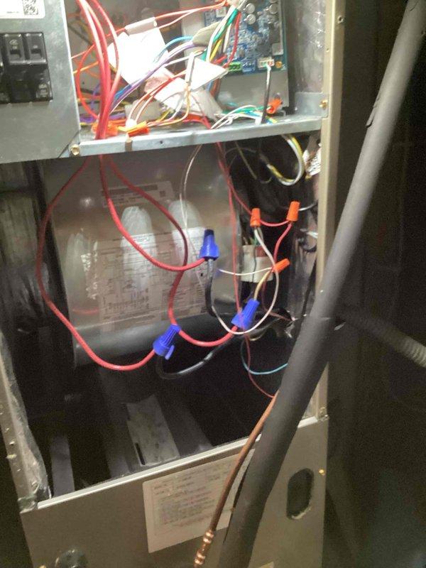 Performed scheduled heating tune-up on furnace unit (under 10 years old) located in basement. Inspected thermostat functionality and control board connections, ensuring all wiring was secure and properly connected. System was tested and verified to be operating within normal parameters with no issues found.