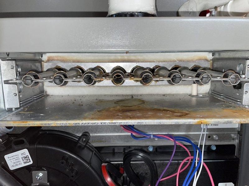 Replaced faulty gas valve on Lennox heating system to restore heat function. Documented existing burner assembly corrosion and wear. Scheduled follow-up appointment for replacement of burners upon parts arrival to complete full system restoration.