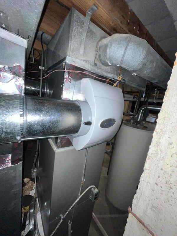 Successfully installed a 600M humidifier unit on the existing HVAC system as specified in the sold repair agreement. System was properly connected to the existing ductwork with appropriate sealing at all connection points, and unit was tested to confirm proper operation.