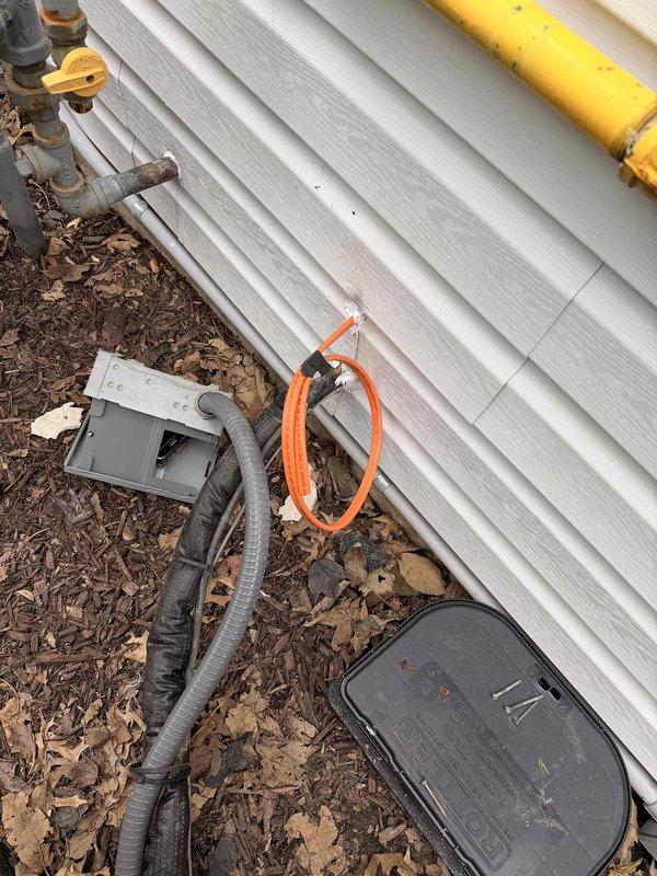 Completed installation of a new electrical circuit as per approved estimate. Installed circuit breaker in main panel and ran new wiring through conduit to exterior junction box. Connected and secured all wiring with proper wire nuts, ensuring code compliance throughout the installation.