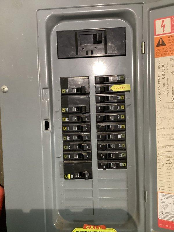 Conducted a complimentary electrical inspection of the customer's residential circuit breaker panel and outlet functionality. Performed diagnostic testing of electrical outlets using circuit analyzer to verify proper wiring and grounding integrity, and inspected the main panel for proper labeling and potential safety issues. Panel inspection revealed organized breakers with appropriate labeling, including dedicated circuit for refrigerator, with no immediate safety concerns identified.