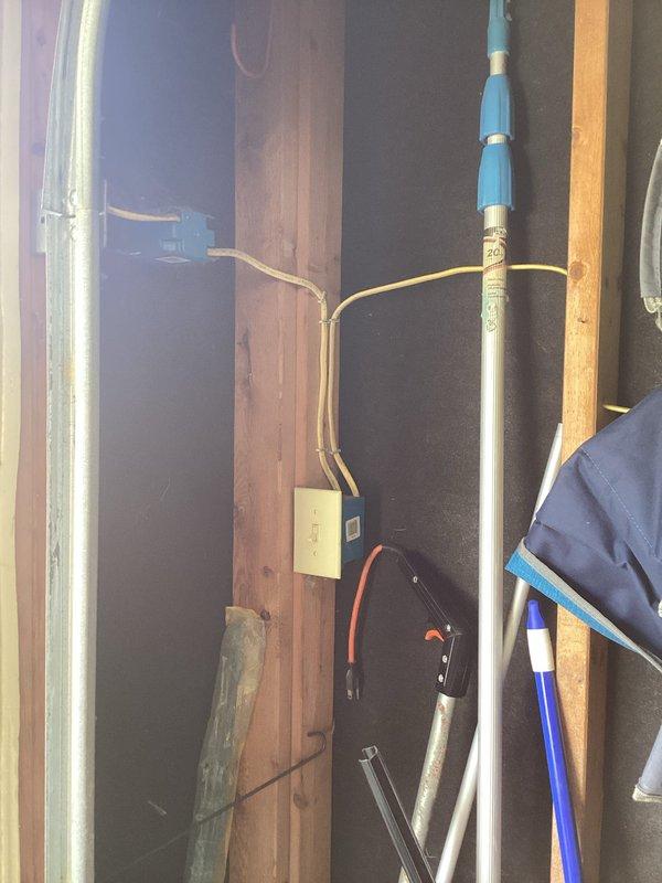 Completed electrical estimate for replacement of exterior lighting fixtures, including two garage lights and porch lights at front and back entrances. Inspected current installation conditions and documented existing wiring configuration to ensure proper replacement specifications.