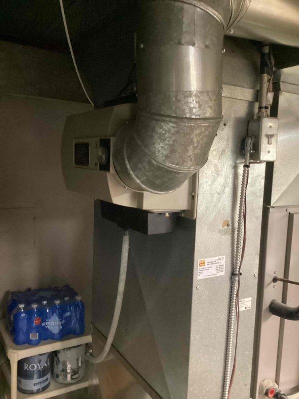 # Service Summary

Responded to service call for reported thermostat malfunction on residential HVAC system. Performed diagnostic evaluation of single-unit system located in basement mechanical room.

# Work Performed

Upon arrival, conducted comprehensive system assessment including thermostat functionality testing, control wiring inspection, and communication verification between thermostat and air handler unit. Examined furnace/air handler installation with overhead ductwork configuration. Verified proper electrical connections at equipment and thermostat location. Tested thermostat display, temperature sensing capability, and call functions for both heating and cooling modes.

Inspected air handler cabinet, control board, and associated low-voltage wiring for any signs of damage, loose connections, or component failure. Checked transformer output voltage to ensure adequate power supply to thermostat. Evaluated system response to temperature adjustments and mode changes at thermosta