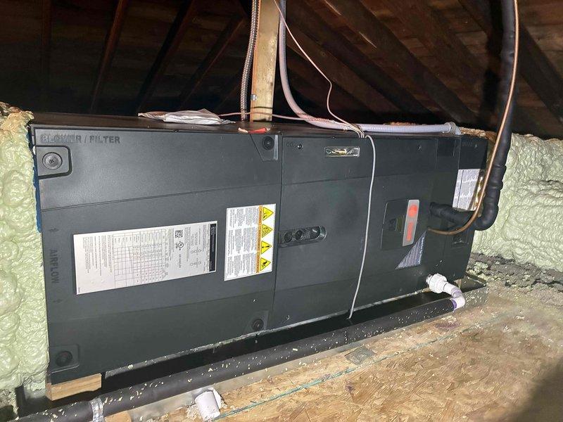 # Service Summary

Responded to service call for furnace not operating on second floor unit under 10 years old. Upon inspection of attic-mounted air handler, diagnosed faulty pressure switch preventing system ignition sequence. Replaced defective pressure switch assembly and verified proper electrical connections. Tested system through complete heating cycle, confirmed ignition, burner operation, and proper airflow. Unit restored to full operational status with all safety controls functioning correctly.