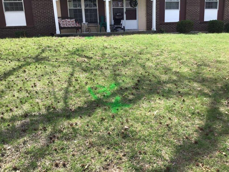 Performed video camera inspection of main sewer line from basement access point to identify potential underground damage. Utility markings were placed on front lawn to indicate the location of underground sewer line for reference. Camera inspection was completed to assess the condition of the main line and determine if any structural damage or blockages were present beneath the property.