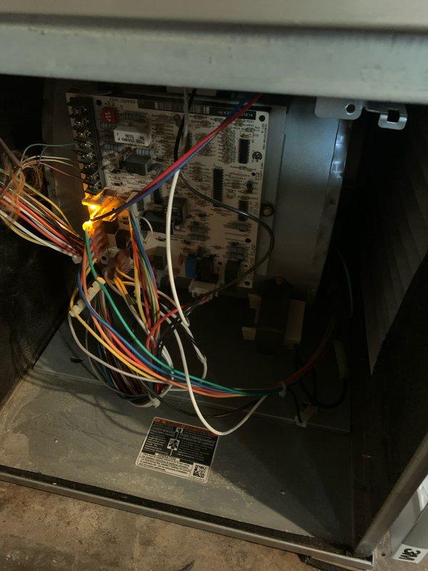 Completed annual cooling system tune-up on 11-year-old outdoor AC unit. Performed comprehensive inspection of all electrical connections, control board, and wiring harness; verified proper operation of blower motor and capacitor. All components found to be functioning within normal parameters, system tested and confirmed operational.