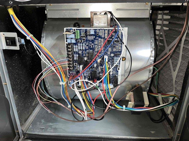 Completed comprehensive cooling system tune-up on single AC unit located at side of home. Performed standard maintenance procedures including inspection of control board and electrical connections, verified all wiring harnesses and components functioning properly, and replaced 20x25x4 air filter. System operational and ready for cooling season.