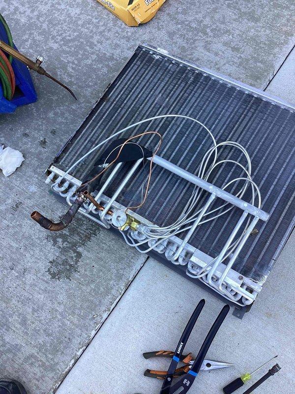 Replaced failed thermostatic expansion valve (TXV) and filter drier on HVAC system. Verified proper refrigerant flow and system operation with diagnostic testing upon completion, with removed components retained per service protocol.