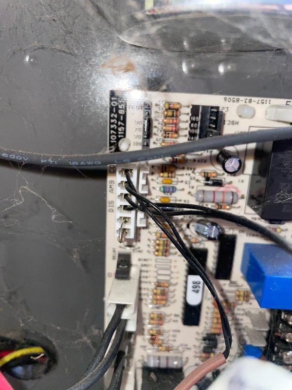 Performed diagnostic evaluation on Lennox heat pump system experiencing performance concerns. Conducted initial system assessment and inspection of outdoor condenser unit and control board components. Unable to complete full refrigerant charge verification and system performance testing due to ambient temperature conditions being insufficient for accurate heat pump operation analysis. Documented equipment condition and control board configuration. Follow-up visit required during warmer weather to properly assess system pressures, verify refrigerant charge levels, and determine if low refrigerant or restriction in refrigerant circuit is causing performance issues.