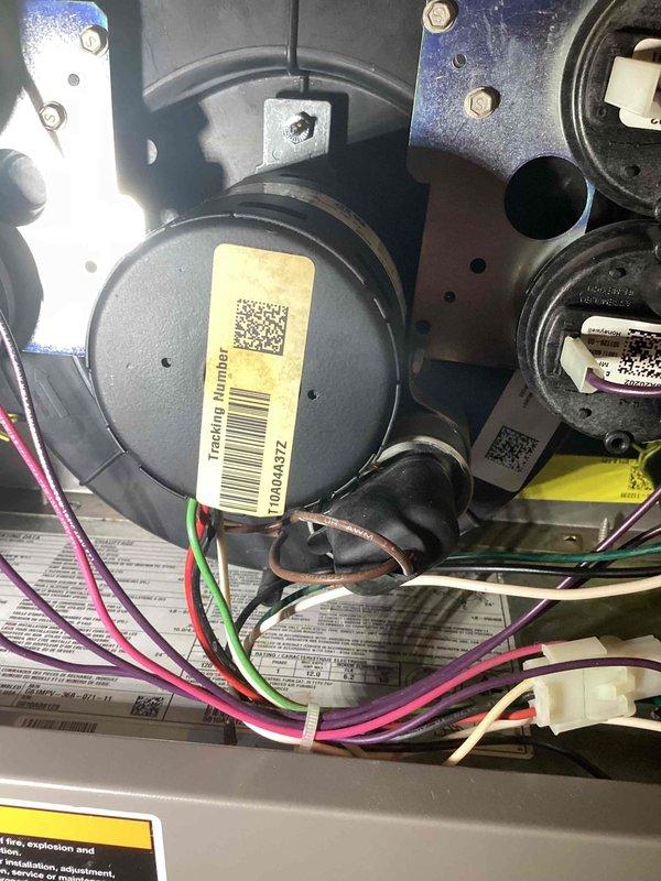 Responded to no heat call on 2010 Lennox furnace. Upon inspection, identified failed blower motor preventing air circulation through the system. Removed and replaced defective FASCO blower motor assembly, verified proper electrical connections, and tested system operation. Unit restored to full heating functionality with blower operating at correct RPM specifications.