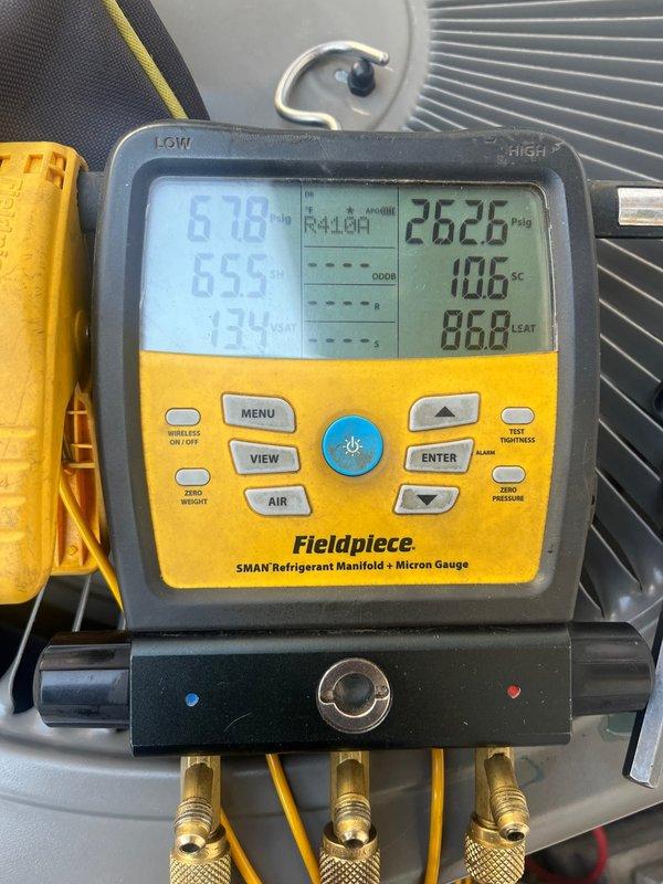 Replaced defective evaporator coil in residential air handler system due to no cooling condition. Installed two 2-inch PVC couplings for condensate drain line connections. Evacuated system, charged with refrigerant to manufacturer specifications, and verified proper operating pressures and temperatures using manifold gauges. Confirmed system cooling operation and proper airflow upon completion.