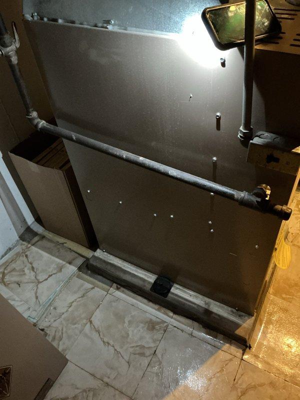 Completed furnace gas line service call to upgrade shut-off valve and install required drip leg on 10-year-old basement unit. Replaced existing gas valve with code-compliant shut-off valve and added sediment trap (drip leg) to gas supply line per safety standards to protect gas valve and burner assembly from debris and moisture in gas line.