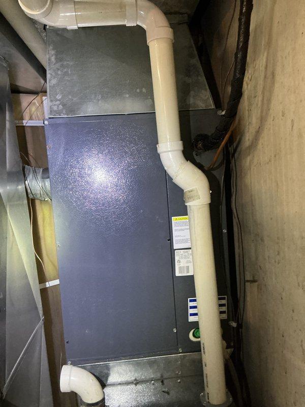 Responded to no cooling call on 2014 outdoor condensing unit with thermostat displaying outdoor temperature sensor error. Upon arrival, inspected HVAC system including basement-installed air handler and outdoor condenser unit. Diagnosed faulty outdoor temperature sensor with disconnected or broken wiring preventing system operation. Repaired sensor wiring connection, verified proper communication between thermostat and equipment, and restored system to normal cooling operation. Unit tested successfully with all components functioning as designed.