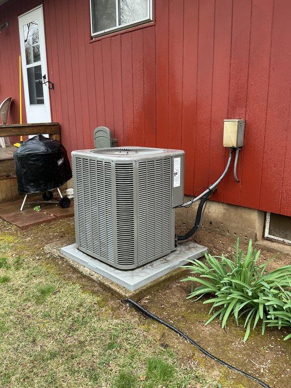 Completed comprehensive cooling system tune-up on 10-year-old residential outdoor condensing unit. Performed standard preventive maintenance procedures including inspection of electrical connections, refrigerant levels, condenser coil cleaning, and operational testing to ensure optimal system performance for the cooling season.