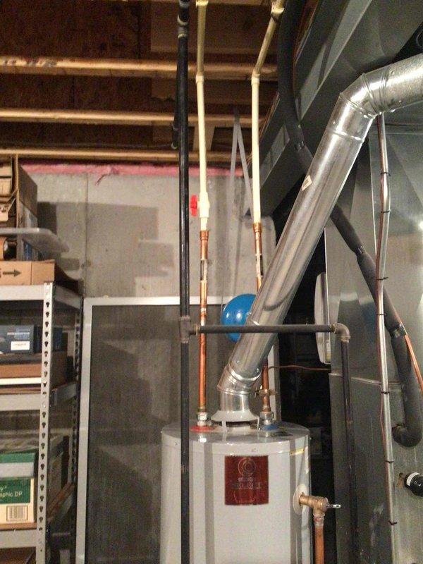 Replaced a 40-gallon gas tall water heater that had experienced repeated failures of the same component over a three-year period. The customer reported the unit was not working again following a recent repair, and opted for a complete water heater replacement as a permanent solution rather than continuing to replace the failing part. Installed new unit with proper venting connections, copper supply piping, and shutoff valves, ensuring all connections were secure and the system was operational.